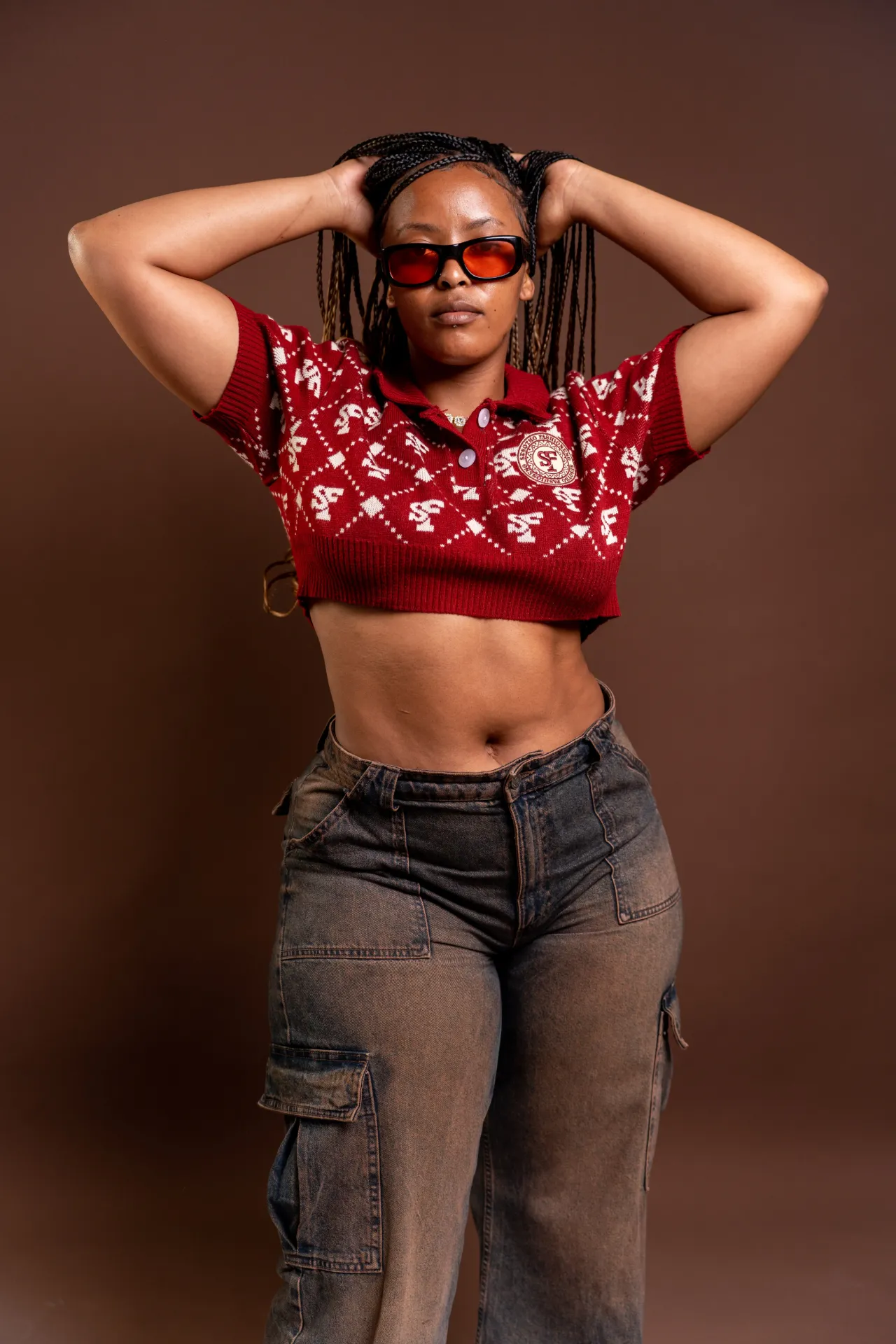 SF Knitwear Crop Top — Burgundy (XS)